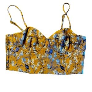 Banana Republic Gold and Purple Tapestry Boned Corset Bodice 8